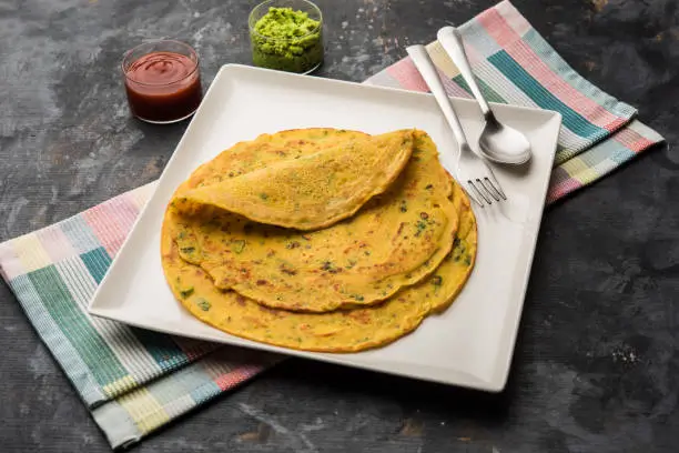 Besan Chilla with Onion and Coriander